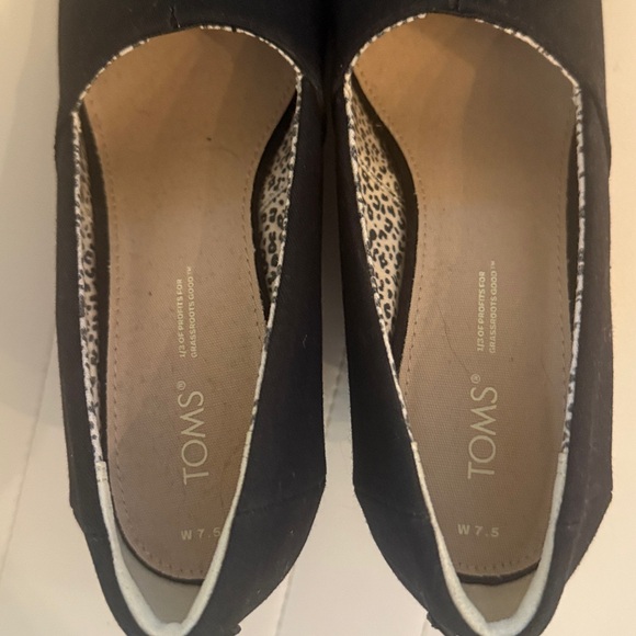 TOMS Black Canvas Michelle Wedge Espadrilles 7.5 - Picture 5 of 7